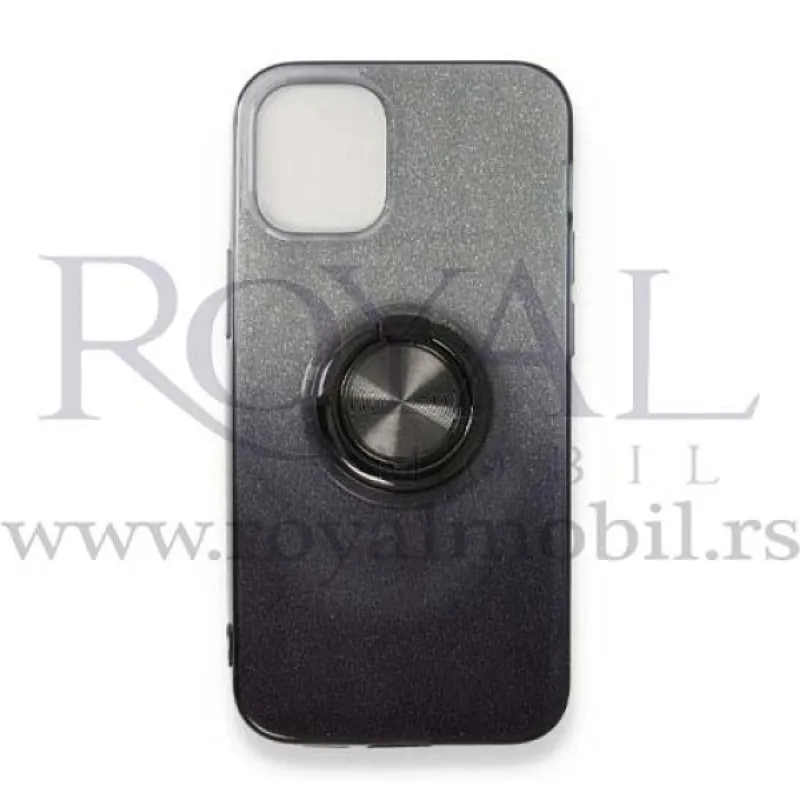 Silikonska futrola OMBRE SHINE RING za iPhone 11 Pro Max (6.5) crna 