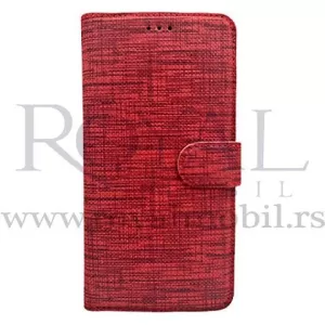 Futrola TEXTILE FLIP za Samsung A750 Galaxy A7 2018 crvena --B155 --R141