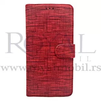 Futrola TEXTILE FLIP za iPhone X (10) crvena --B191 --S95