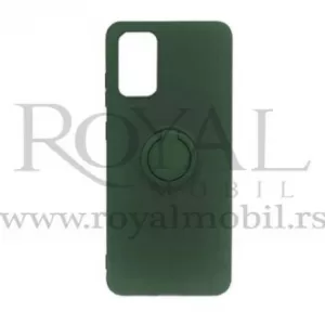 Silikonska futrola KOLOR SA PRSTENOM za Samsung A215 Galaxy A21 maslinasto zelena