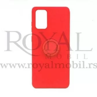 Silikonska futrola KOLOR SA PRSTENOM za iPhone 11 Pro Max (6.5) crvena --P8