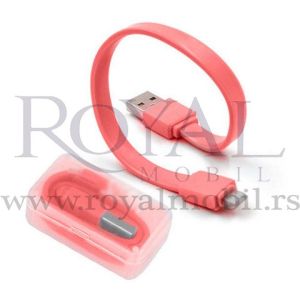 USB kabal CANDY 20cm micro roze
