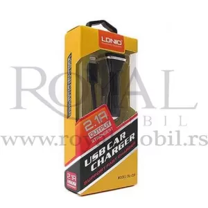 Auto punjac LDNIO DL-219 2xUSB 5V/2.1A za (iphone) lightning crni