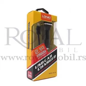 Auto punjac LDNIO DL-219 2xUSB 5V/2.1A za (iphone) lightning crni