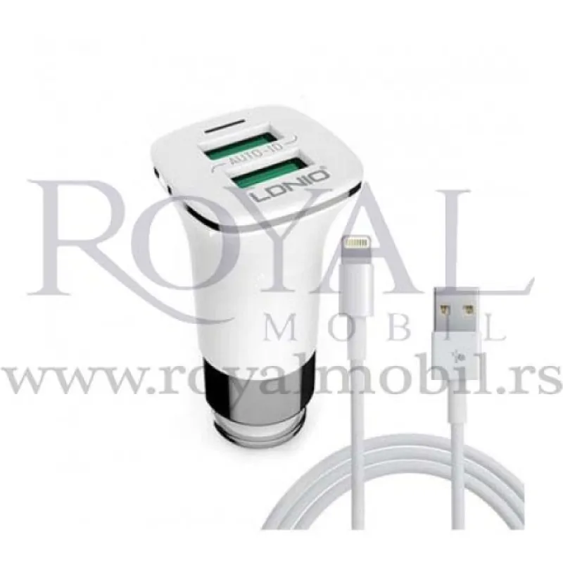 Auto punjac LDNIO Double Auto-ID C301 3.6A 2xUSB iphone lightning beli