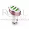 Auto punjac LDNIO C501 3xUSB 5V/5.1A  micro USB belo-roze --C83 --B210 --S44