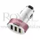 Auto punjac LDNIO C501 3xUSB 5V/5.1A  iPhone/lightning USB belo-roze --C68 --B210