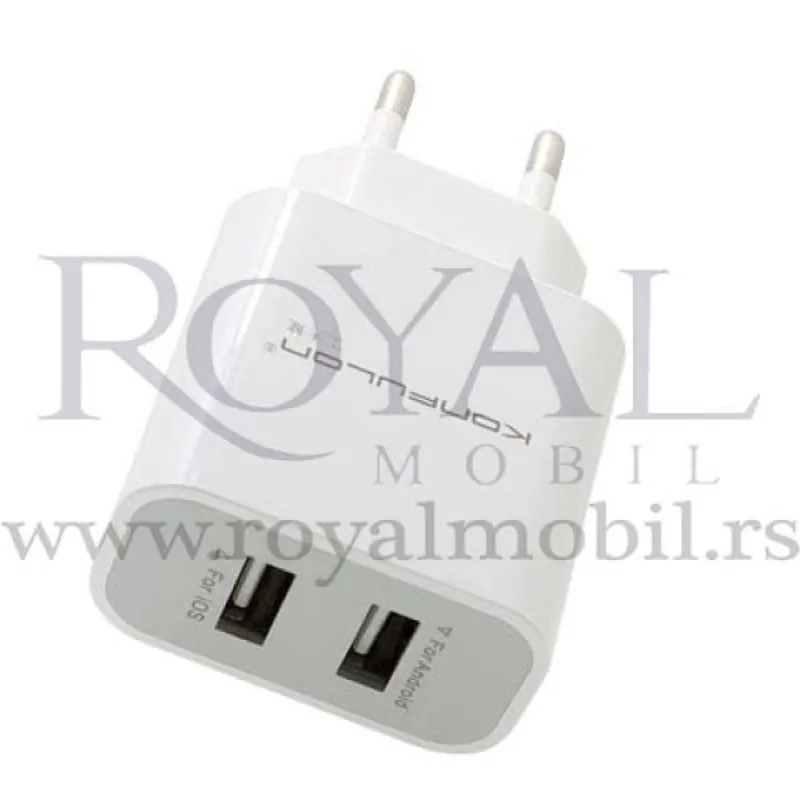 Kucni punjac KONFULON C18 2xUSB 2.1A beli kuciste