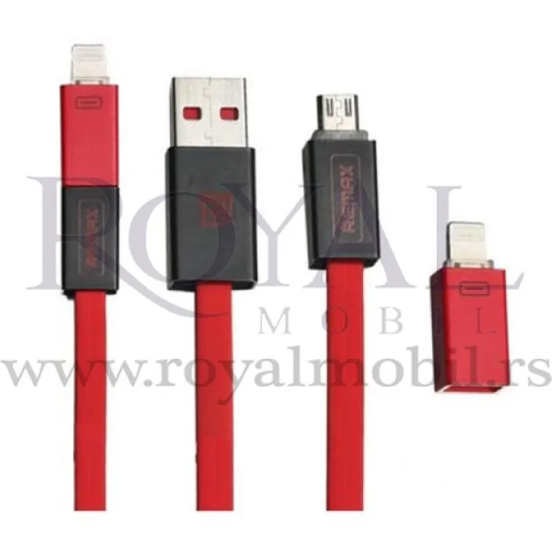 USB data cable REMAX SHADOW MAGNET RC-026t 1m micro/lightning 2in1 red