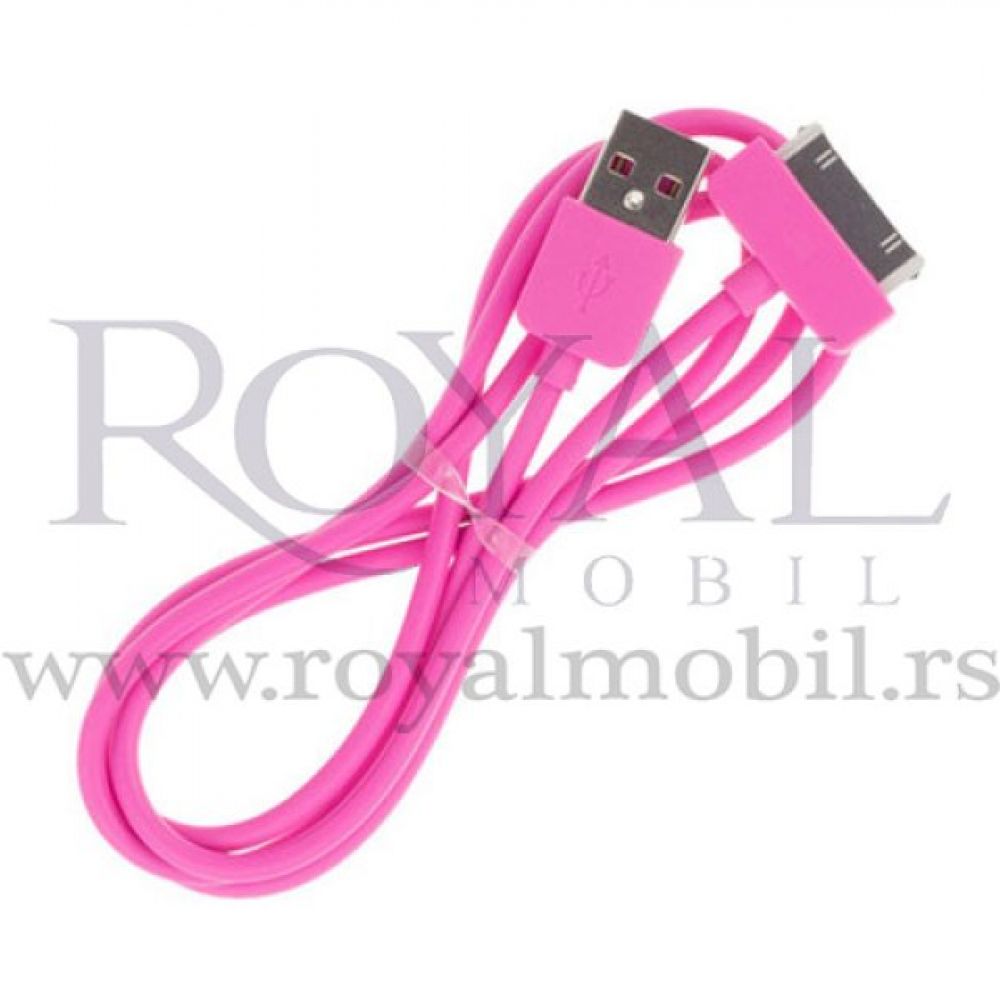 USB data kabal REMAX safe&speed za iPhone 4 roze 1m --A56