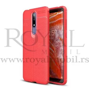 Silikonska futrola IMITACIJA KOZE No4 za Xiaomi Redmi Note 8 crvena