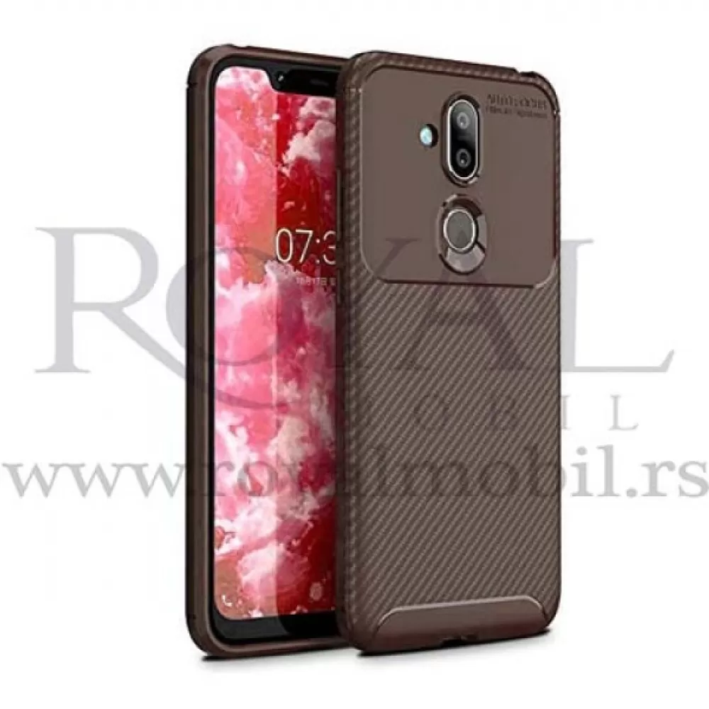 Silikonska futrola AUTO FOCUS LINE za Huawei Y7 2019 / Y7 Prime 2019 braon