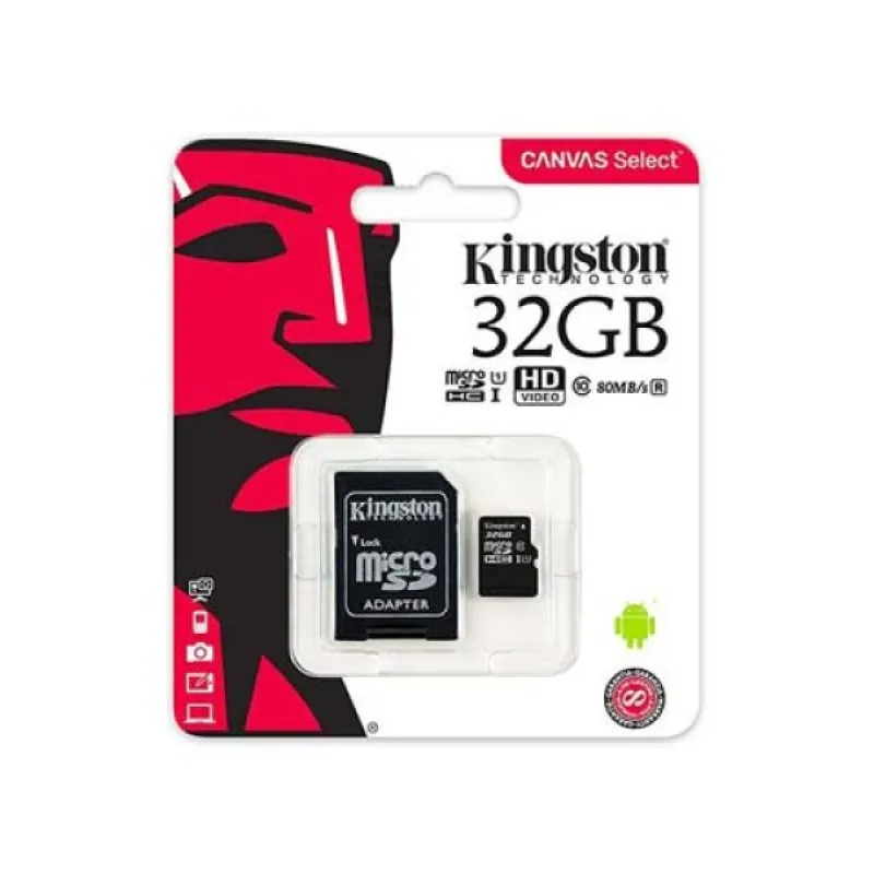 Memorijska kartica Kingston Select Plus Micro SD 32GB Class 10 UHS U1 100MB/s + SD adapter