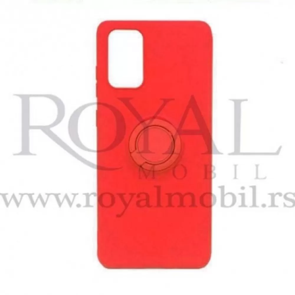 Silikonska futrola KOLOR SA PRSTENOM za Samsung A515 Galaxy A51 crvena