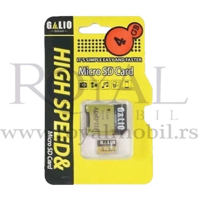Memorijska kartica GALIO Micro SD sa adapterom 4GB