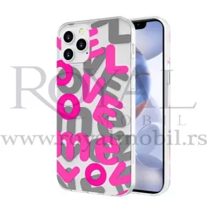 Futrola PVC LOVE za iPhone 12 Pro Max (6.7) roze