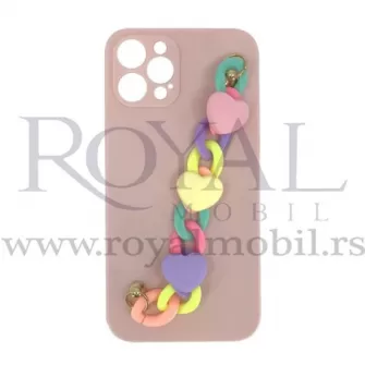 Futrola RAINBOW CHAIN za iPhone 12 (6.1) roze