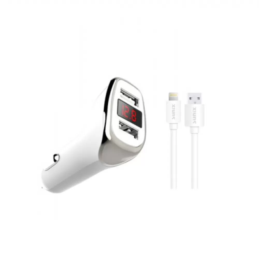 Auto punjac SUNIX 2xUSB (S-310) 2.4A Lightning (iPhone) beli