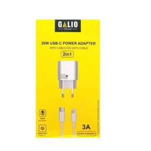 Kucni punjac GALIO FAST 2in1 20W (GL02C) Type C (Tip C) / iPhone (Lightning) beli