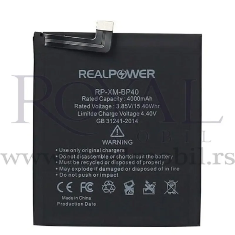 Baterija REALPOWER za Xiaomi Mi 9T / Mi 9T Pro Bp40 (4000mAh)