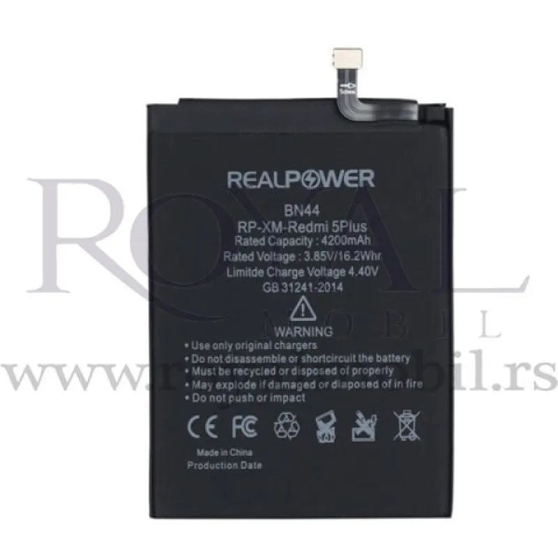 Baterija REALPOWER za Xiaomi Redmi 5 Plus Bn44 (4200mAh)