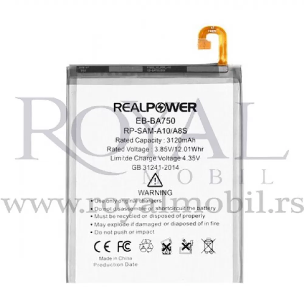 Baterija REALPOWER za Samsung A105 / M105 / G8870 / A750 Galaxy A10 / M10 / A8S (eb-ba750abu) 3120mAh