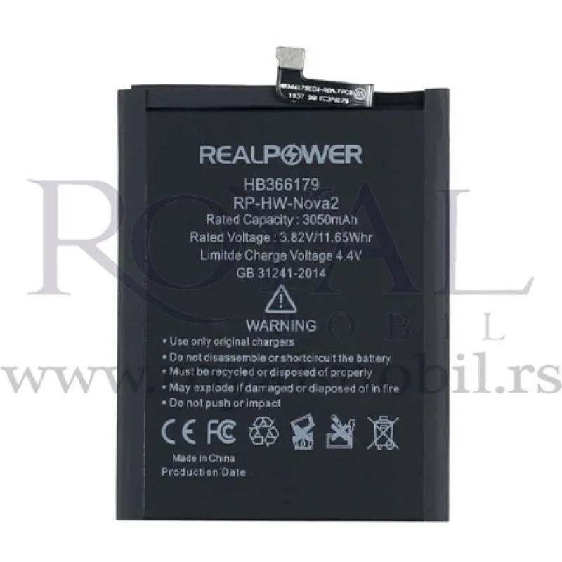 Baterija REALPOWER za Huawei Nova 2 (Hb366179ece) 3050mAh