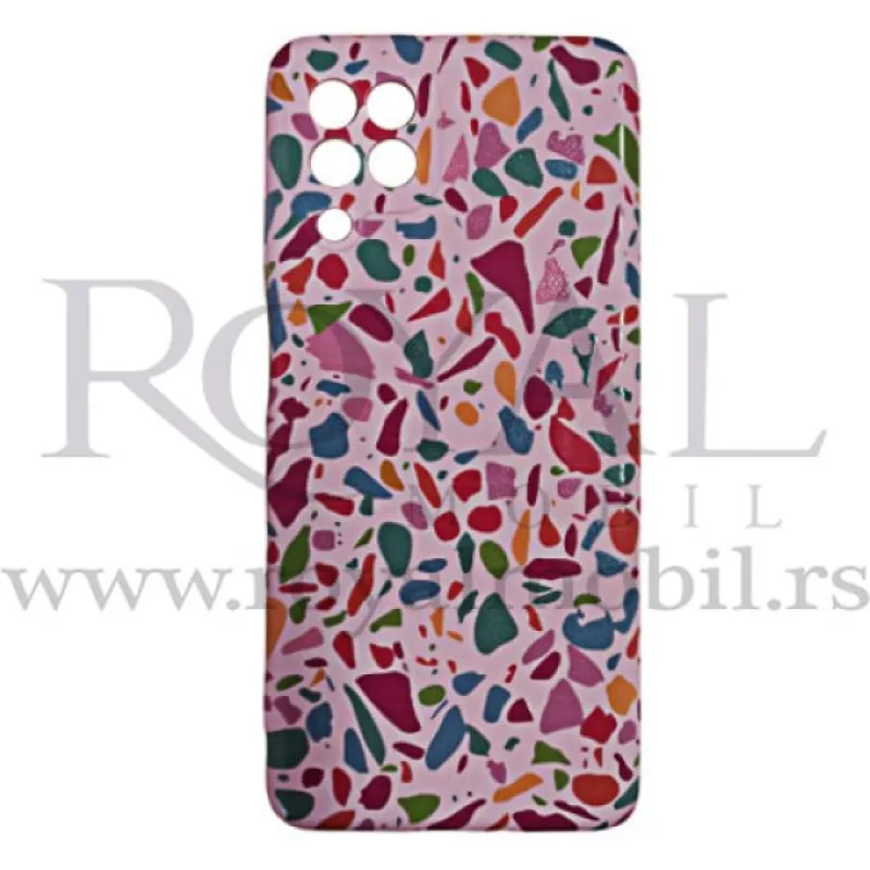 Futrola Soft Print MOZAIK za Samsung A225 Galaxy A22 roze-multikolor
