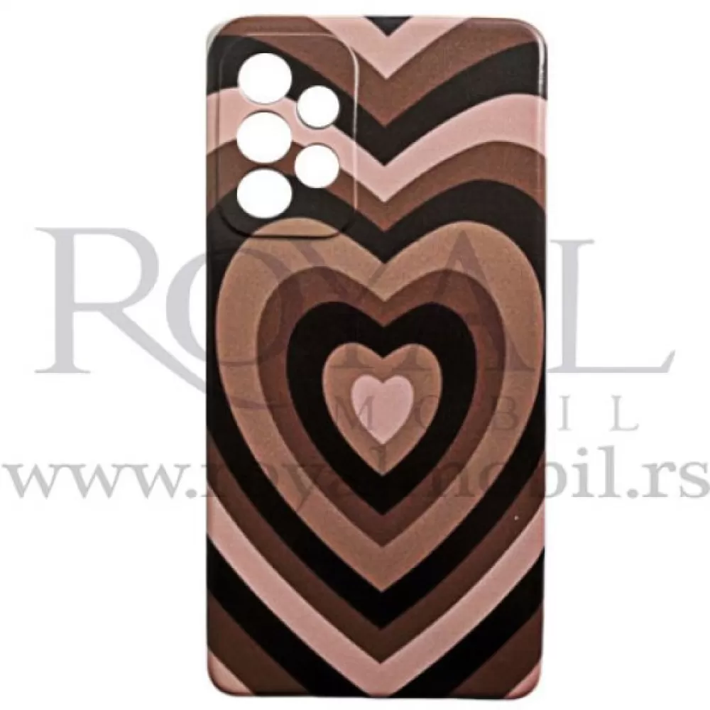 Futrola Soft Print HEART za Samsung A725 Galaxy A72 braon