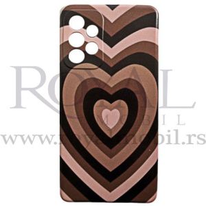 Futrola Soft Print HEART za Samsung A725 Galaxy A72 braon