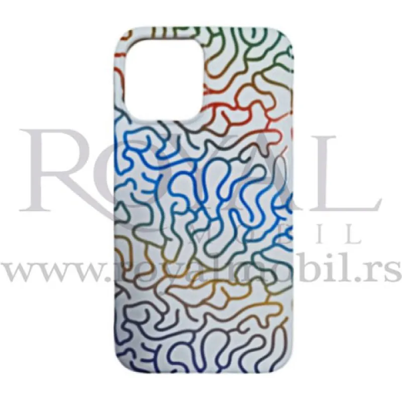 Futrola Soft Print LINES No3 za iPhone 13 Pro Max (6.7) bela