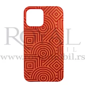 Futrola Soft Print GEOMETRIK No9 za iPhone 13 Mini (5.4) fluorescentno narandzasta