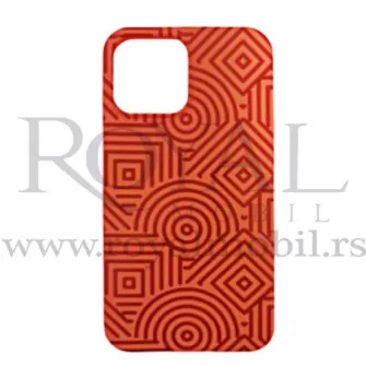 Futrola Soft Print GEOMETRIK No9 za iPhone 13 Mini (5.4) fluorescentno narandzasta