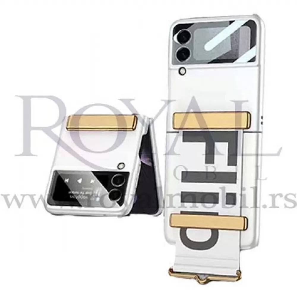 Futrola FOLD SA DRZACEM za Samsung Galaxy Z Flip 3 5G srebrna