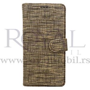 Futrola TEXTILE FLIP za Samsung Galaxy S22 Ultra zlatna