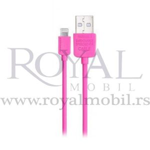 USB data kabal REMAX safe&speed RC-006i za Iphone 5G / 5S / 5C / 6 / 6 Plus roze