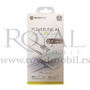 USB kabal POWERLINK AL 2.4 lightning I-100 zlatna