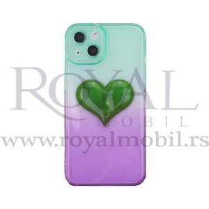 Futrola OMBRE HEART za iPhone 13 Pro Max (6.7) zeleno-ljubicasta