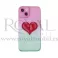 Futrola OMBRE HEART za iPhone 13 Pro (6.1) roze-zelena