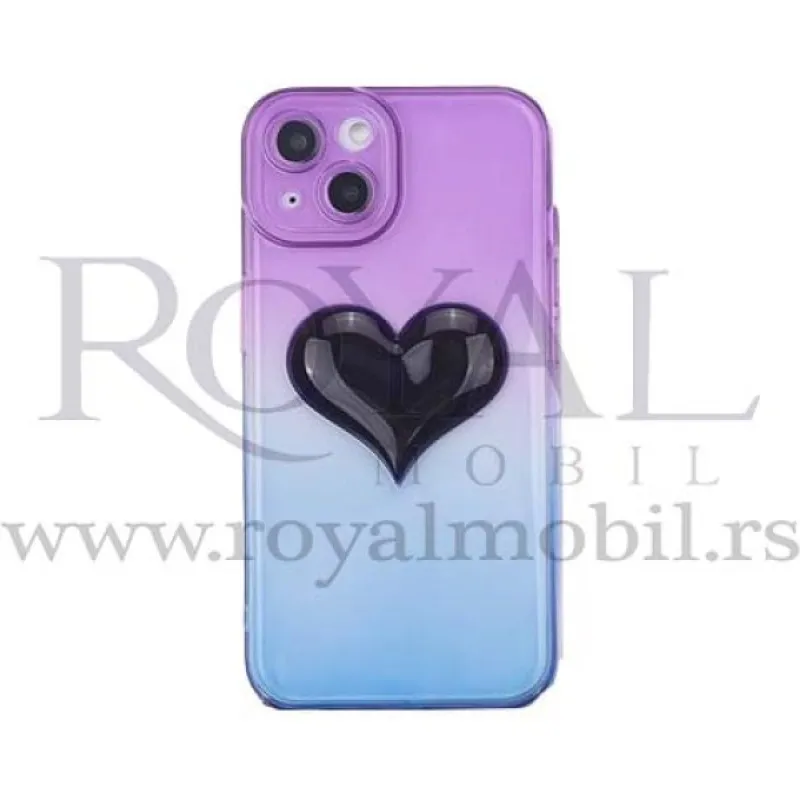 Futrola OMBRE HEART za iPhone 13 (6.1) ljubicasto-plava