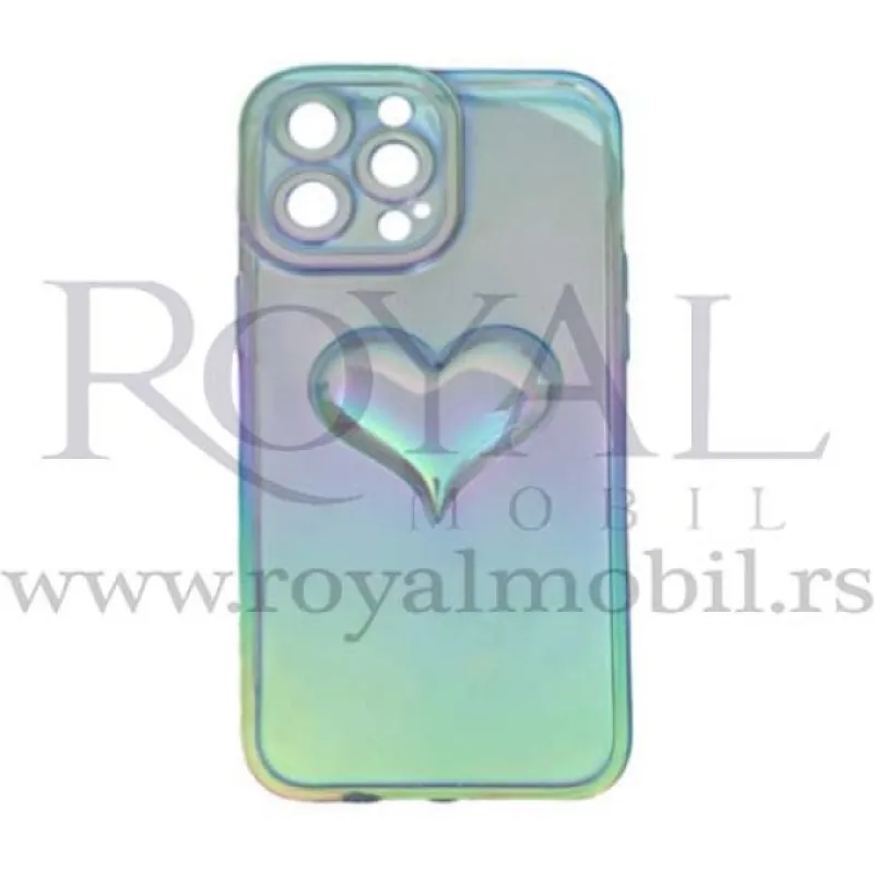 Futrola CLEAR SEDEF HEART za iPhone 13 Pro Max (6.7) plava