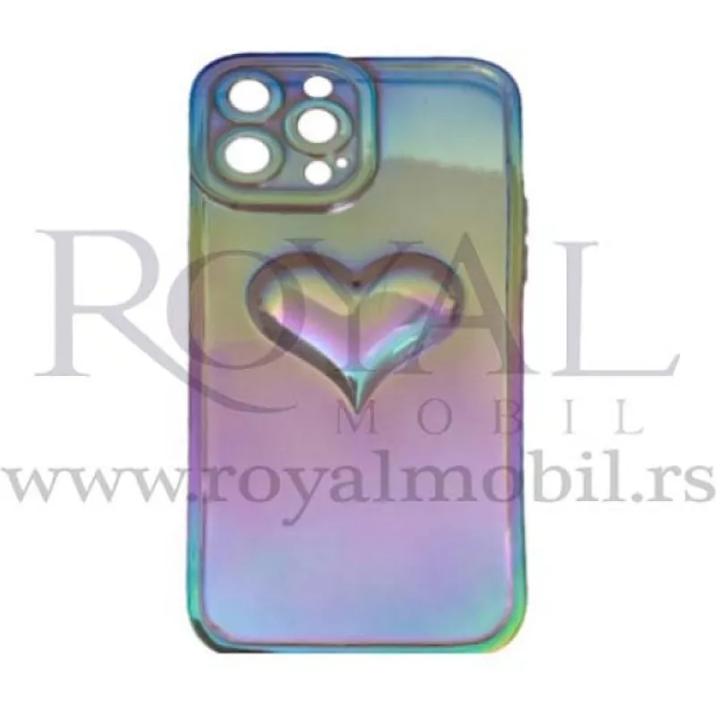 Futrola CLEAR SEDEF HEART za iPhone 13 Pro (6.1) siva