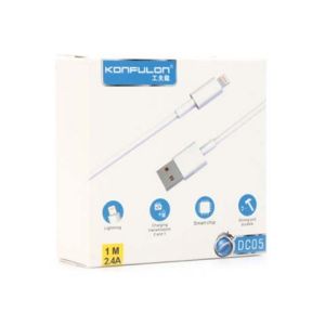 USB kabal KONFULON DC05 lightning 1m 2.4A bela