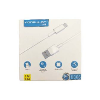 USB kabal KONFULON DC06 Type-C 1m 2.4A bela