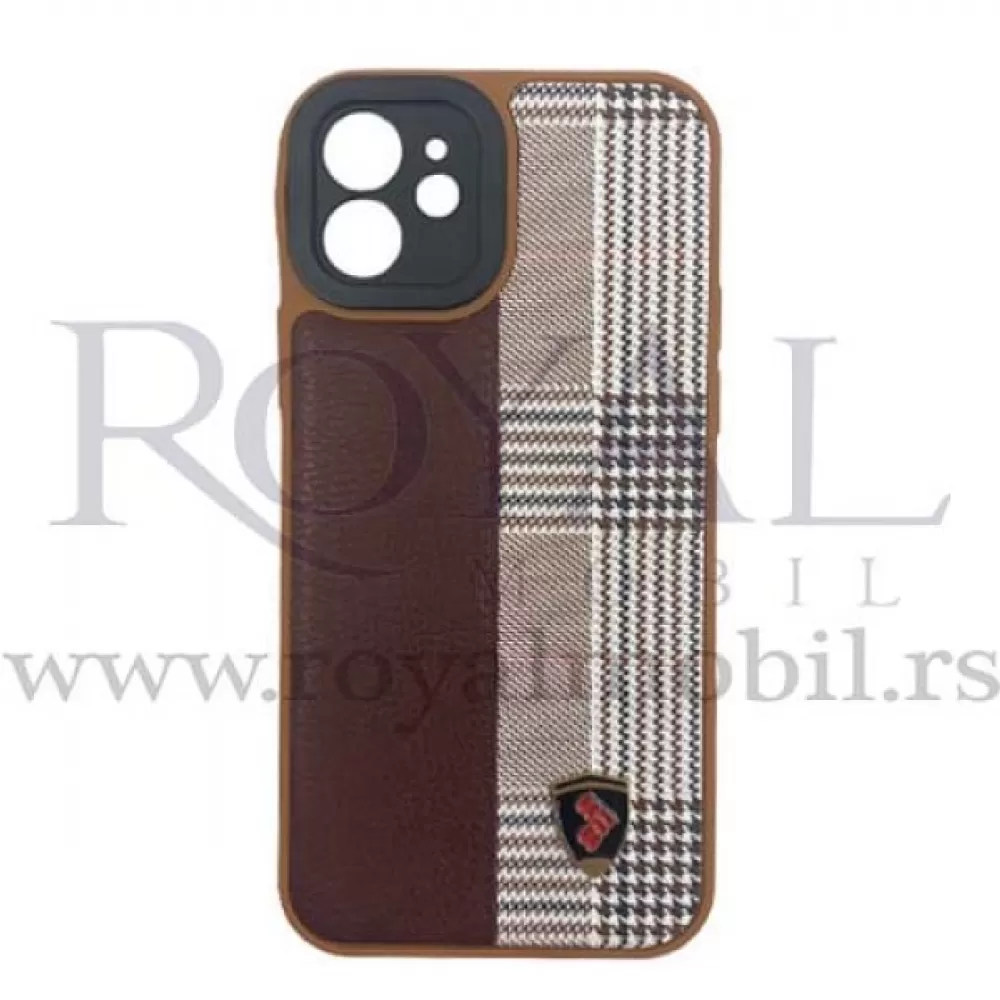 Futrola LEATHER PEPITO za iPhone 12 (6.1) tamno braon