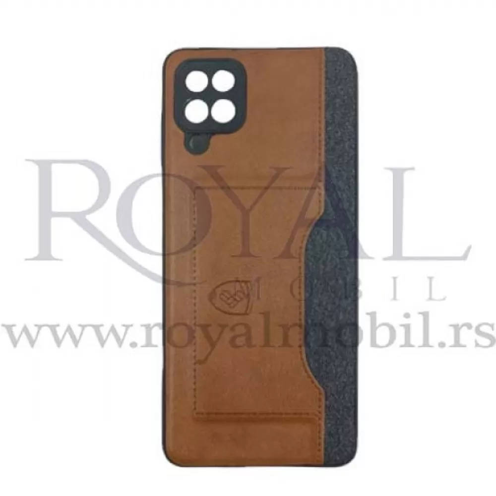 Futrola LEATHER TEXTIL sa dzepicem za iPhone 13 (6.1) svetlo braon