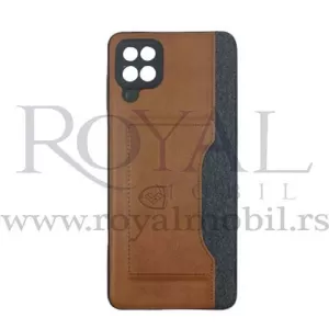 Futrola LEATHER TEXTIL sa dzepicem za Xiaomi Redmi 9 svetlo braon