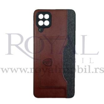 Futrola LEATHER TEXTIL sa dzepicem za Xiaomi Redmi 9A tamno braon