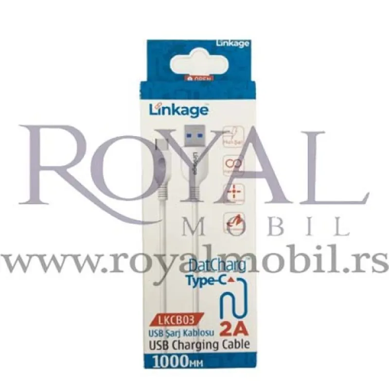 USB kabal LINKAGE LKCB-03 Type-C bela 2A