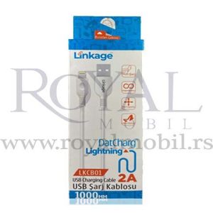 USB kabal LINKAGE LKCB-01 Lightning 1m bela 2A